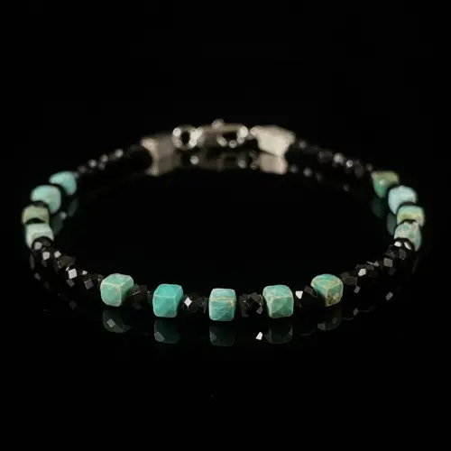 Turquoise & Black Spinel (4mm)